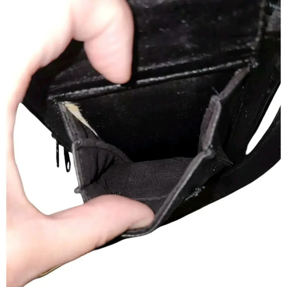 Rosetti Leather Black Crossbody Purse Handbag With Checkbook Cover - Picture 7 of 11